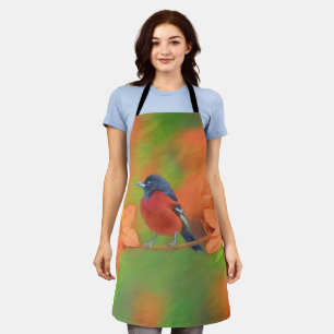Orchard Oriole Songbird Painting Original Bird Art Apron