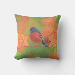 Orchard Oriole Songbird Painting Original Bird Art Cushion
