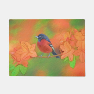 Orchard Oriole Songbird Painting Original Bird Art Doormat