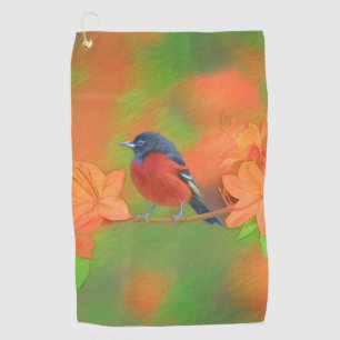 Orchard Oriole Songbird Painting Original Bird Art Golf Towel