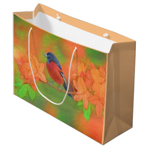 Orchard Oriole Songbird Painting Original Bird Art Large Gift Bag