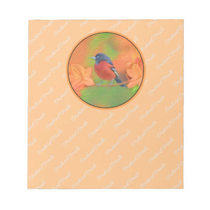 Orchard Oriole Songbird Painting Original Bird Art Notepad