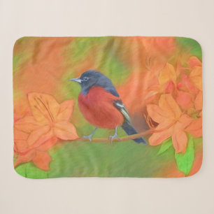 Orchard Oriole Songbird Painting Original Bird Art Sherpa Blanket