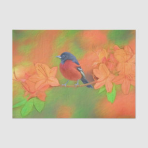Orchard Oriole Songbird Painting Original Bird Art Tissue Paper