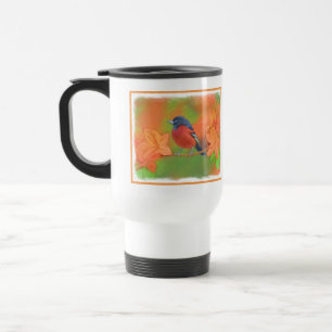 Orchard Oriole Songbird Painting Original Bird Art Travel Mug