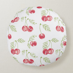 Orchard Treat Red Green Round Cushion