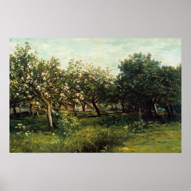 Orchard Trees Landscape Painting Poster (Front)