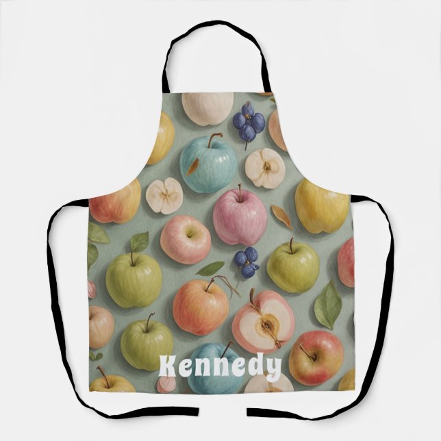 Orchard Whimsy: Pastel Fruit Apron (Front)