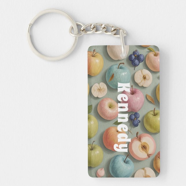 Orchard Whimsy: Pastel Fruit Key Ring (Front)