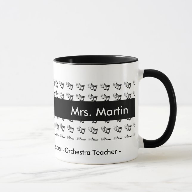 Orchestra - Band - or Music Teacher Custom Mug (Right)