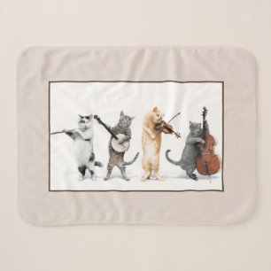 Orchestra cat Sherpa Blanket