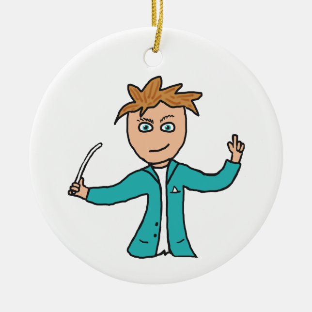 Orchestra Conductor Ceramic Tree Decoration (Front)
