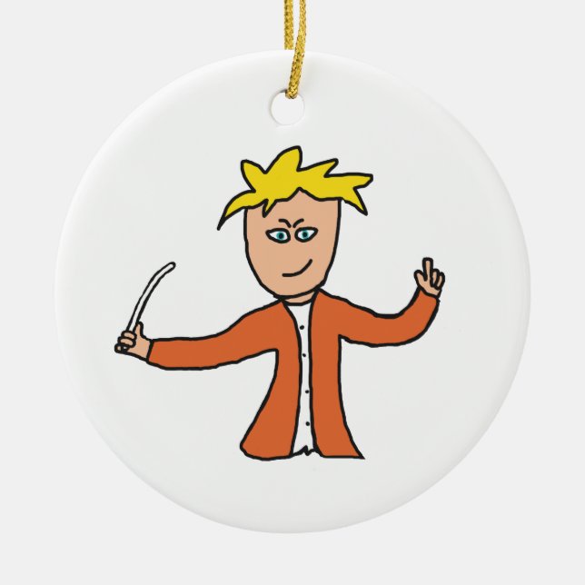 Orchestra Conductor Ceramic Tree Decoration (Front)