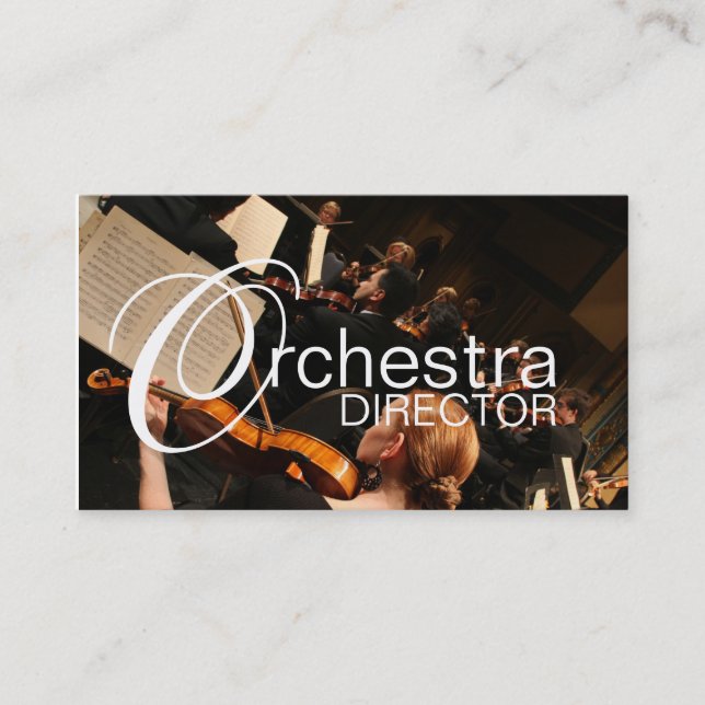 Orchestra Director Music Instructor Instruments Business Card (Front)