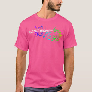 Orchestra Gift Colourful Music Notes Flute T-Shirt