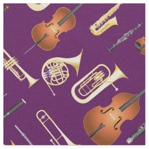 Orchestra Instruments Music Musician Decor Purple Fabric