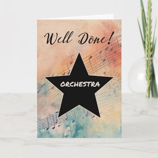 Orchestra Performance Congratulations Watercolor Card (Front)