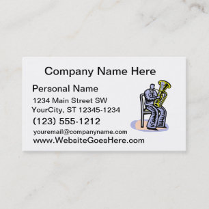 Orchestra Tuba Player Graphic, Seated Image Business Card