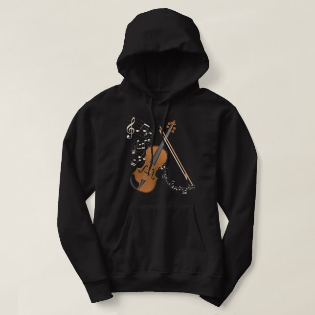 Orchestra Violin Player Gift Musical Instrument Vi Hoodie (Design Front)