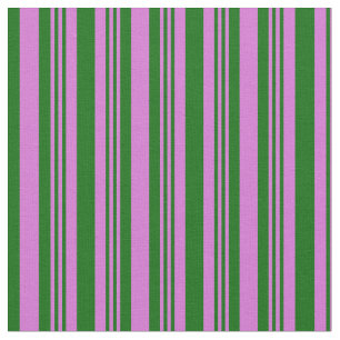 Orchid and Dark Green Lined/Striped Pattern Fabric