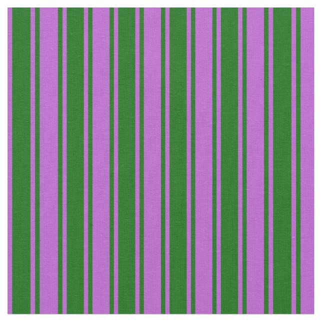 Orchid and Dark Green Lines Fabric (Close Up)