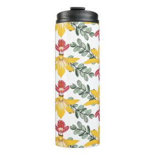 Orchid Beauty: Floral Pattern Elegance. Thermal Tumbler