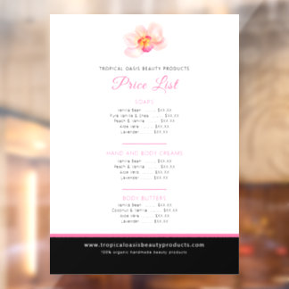 Orchid beauty product price list pink