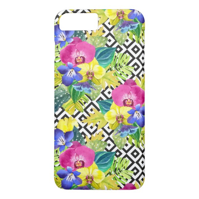 Orchid Begonia And Palm Leaves Case-Mate iPhone Case (Back)