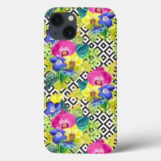 Orchid Begonia And Palm Leaves iPhone 13 Case