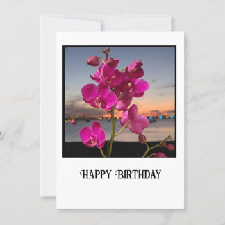 Orchid Birthday Greeting Card