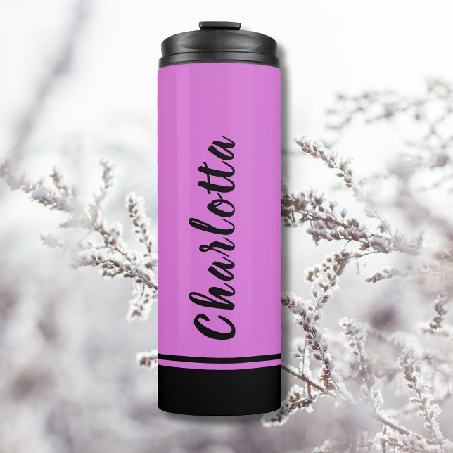 Orchid Black Elegant Minimal Customised Thermal Tumbler (Creator Uploaded)