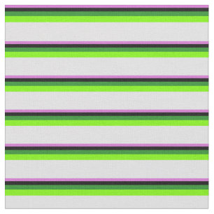 Orchid, Black, Forest Green, Green, and Lavender Fabric
