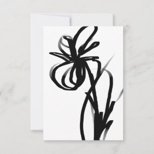 Orchid Blanc: Abstract White & Black Card