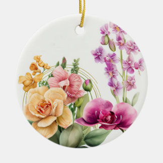 Orchid Blast  Ceramic Tree Decoration