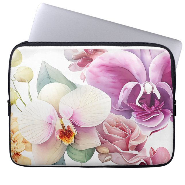 Orchid Blast  Laptop Sleeve (Front)