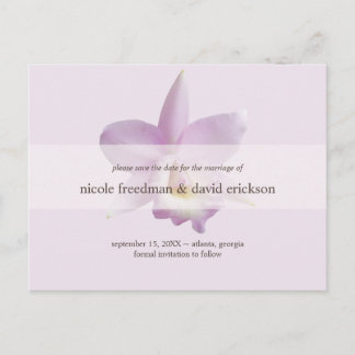Orchid bloom pink modern wedding save the date announcement postcard