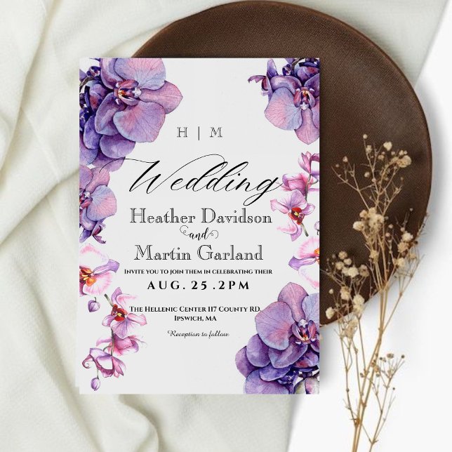 Orchid Boho Elegant Garden Flower Wedding  Invitation (Creator Uploaded)