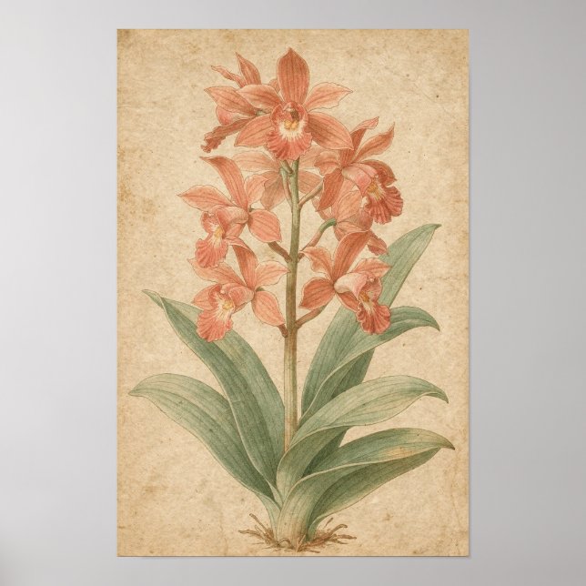 Orchid Botanical Print (Front)