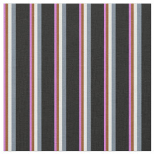 Orchid, Brown, Mint Cream, Slate Grey & Black Fabric