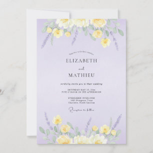 Orchid Butter Petal Wedding Invitation