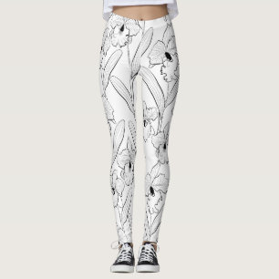 Orchid , Cattleya , sketch Leggings