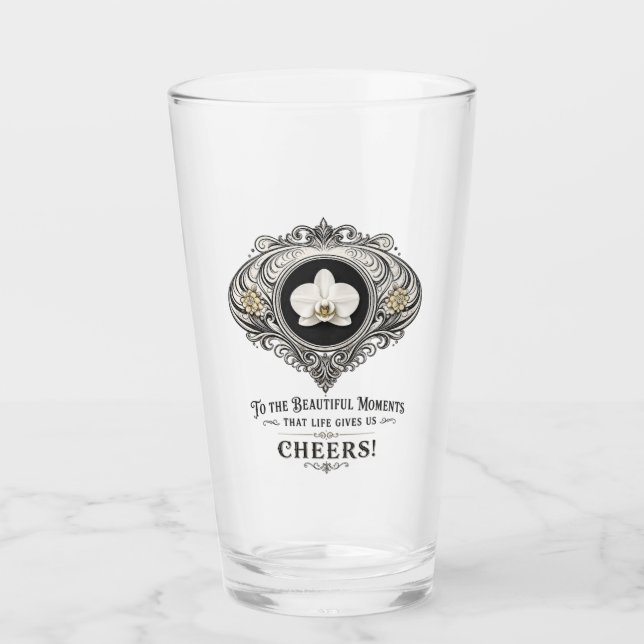 orchid cheers drink glass (Front)