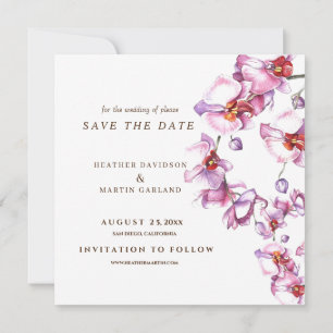 Orchid Chic Modern Photo Wedding Save The Date