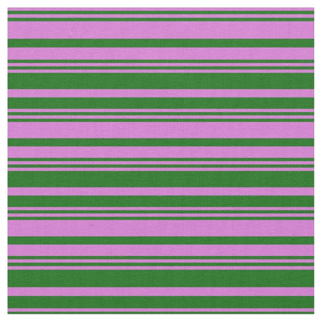 Orchid & Dark Green Coloured Lines Pattern Fabric (Close Up)