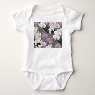 Orchid dark lavender watercolor. baby bodysuit