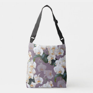 Orchid dark lavender watercolor. crossbody bag