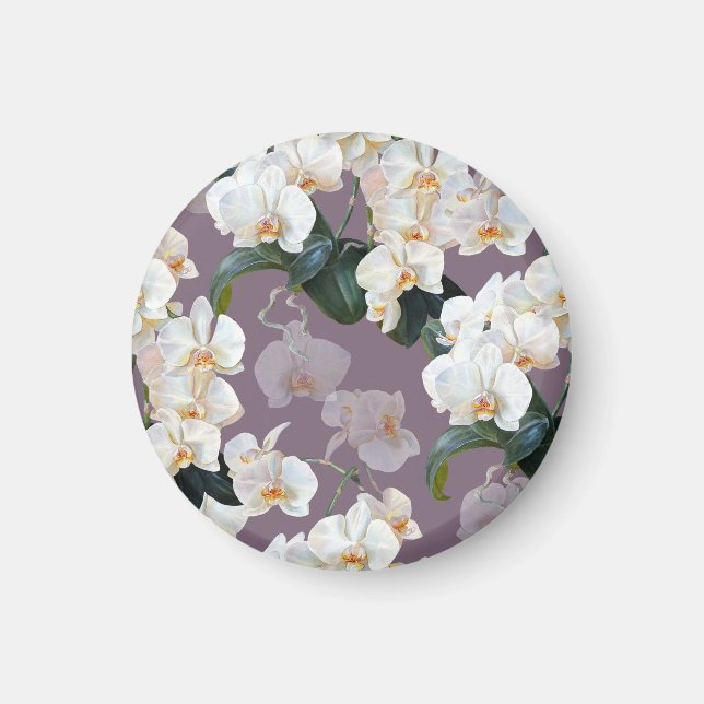 Orchid dark lavender watercolor. magnet (Front)