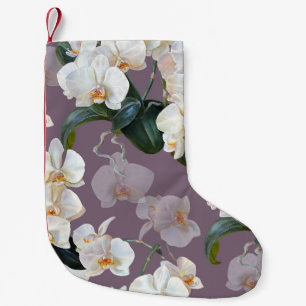 Orchid dark lavender watercolor. small christmas stocking