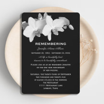 Orchid Death Anniversary Invitation
