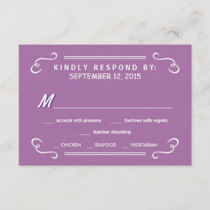 Orchid Eat Drink & RSVP Rustic Wedding Reply Card